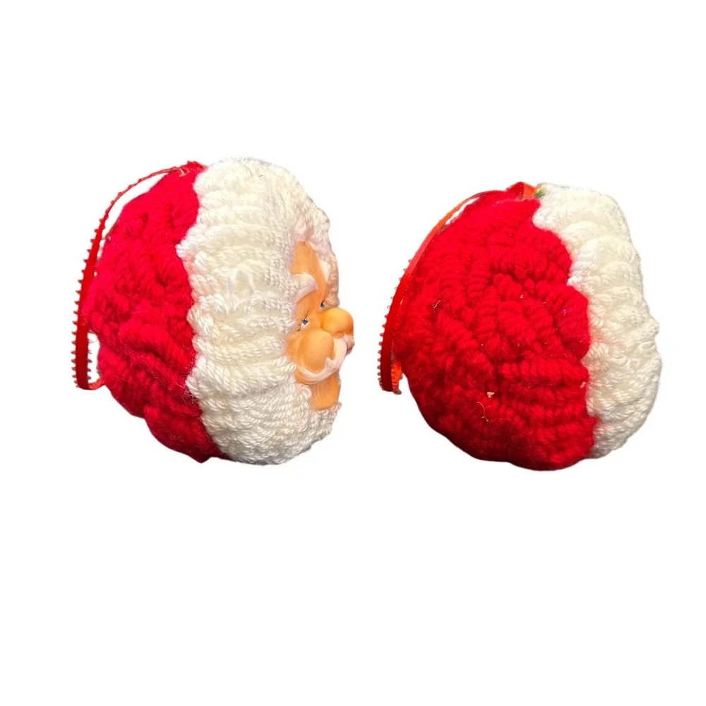 Christmas Ornaments Unisex OS‎ Red Vintage Santa Mrs Claus Yarn
